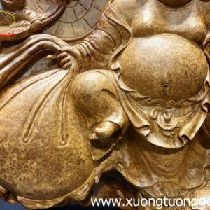 Tượng Di Lặc Tam Tiểu Kéo Bao Gỗ Nu