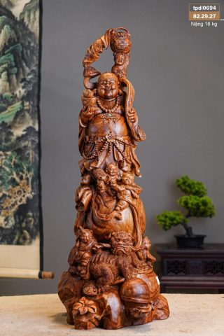 Tượng Di Lặc Ngũ Phúc Phục Lân - Gỗ Sưa Tượng Di Lặc Ngũ Phúc Phục Lân - Gỗ Sưa