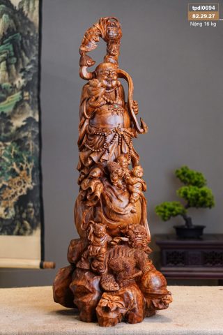 Tượng Di Lặc Ngũ Phúc Phục Lân - Gỗ Sưa Tượng Di Lặc Ngũ Phúc Phục Lân - Gỗ Sưa