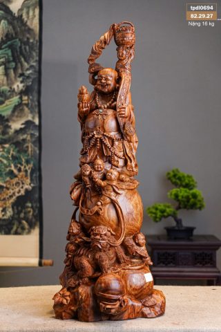 Tượng Di Lặc Ngũ Phúc Phục Lân - Gỗ Sưa Tượng Di Lặc Ngũ Phúc Phục Lân - Gỗ Sưa