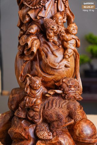 Tượng Di Lặc Ngũ Phúc Phục Lân - Gỗ Sưa Tượng Di Lặc Ngũ Phúc Phục Lân - Gỗ Sưa