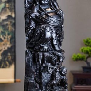 Tượng Di Lặc Nhị Phúc Gỗ Tử Đàn Tím