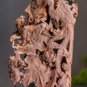 Tượng Phật Bà Long Phụng Sum Vầy Gỗ Lũa Sưa Quảng Bình