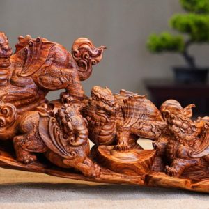 Tượng Cửu Nghê Gỗ Sưa