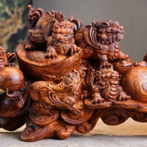 Tượng Cửu Nghê Gỗ Sưa