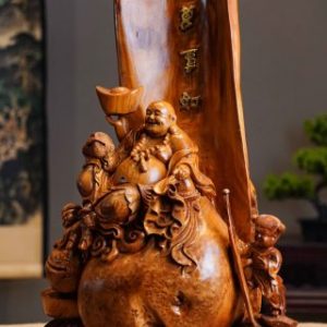 Di Lạc Nhị Tiểu Ngồi Bao Tiền Gỗ Nu Hương