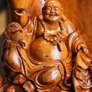 Di Lạc Nhị Tiểu Ngồi Bao Tiền Gỗ Nu Hương