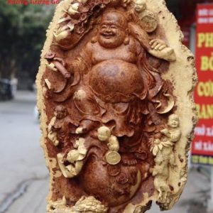 Di Lặc Ngũ Tiểu Vác Đào Đứng Bao Tiền Nu Hương