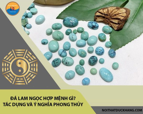 Hình ảnh minh họa cho đá lam ngọc tự nhiên với màu sắc xanh đặc trưng