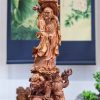 Đạt ma đứng lân gỗ sưa