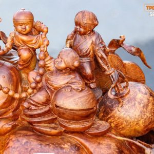 Di Lạc Ngũ Tiểu Ngồi Bao Tiền Gỗ Nu Hương
