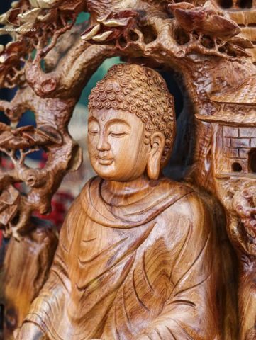 Phật Ngồi Thiền Gỗ Hương