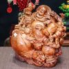Di Lạc Tam Tiểu Song Nghê Ngồi Bao Tiền Gỗ Nu Hương