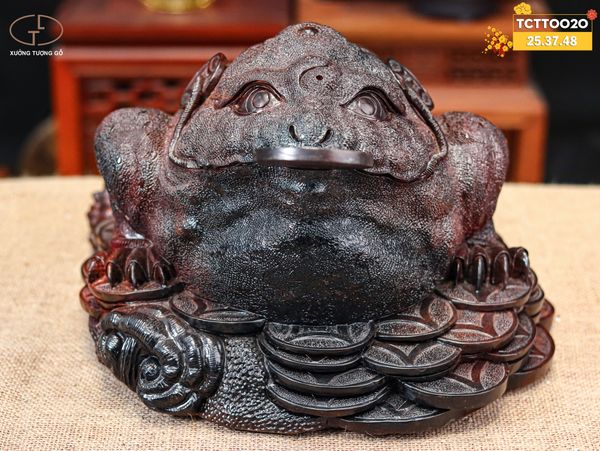 Cóc Thiềm Thừ Tài Lộc Gỗ Trắc
