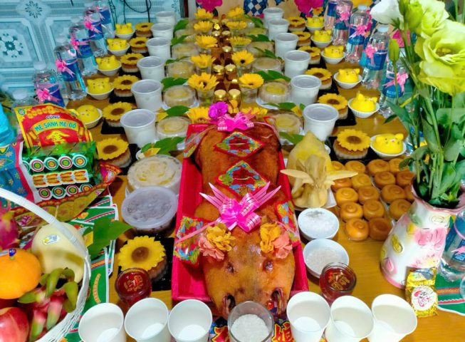 Mâm cúng đầy tháng bé trai 4