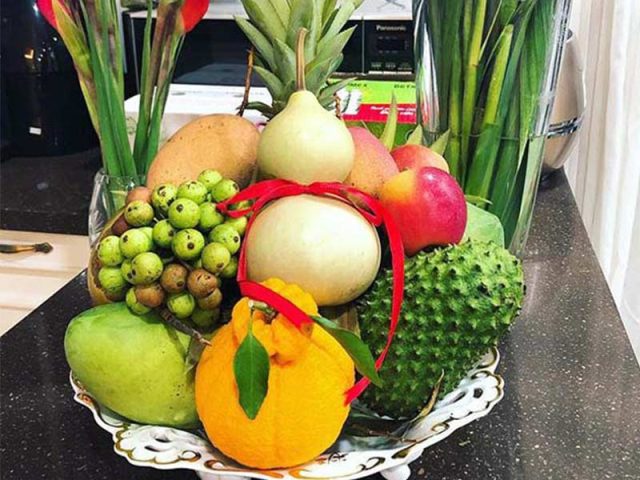 Mâm ngũ quả cúng động thổ trái cây cúng xây nhà