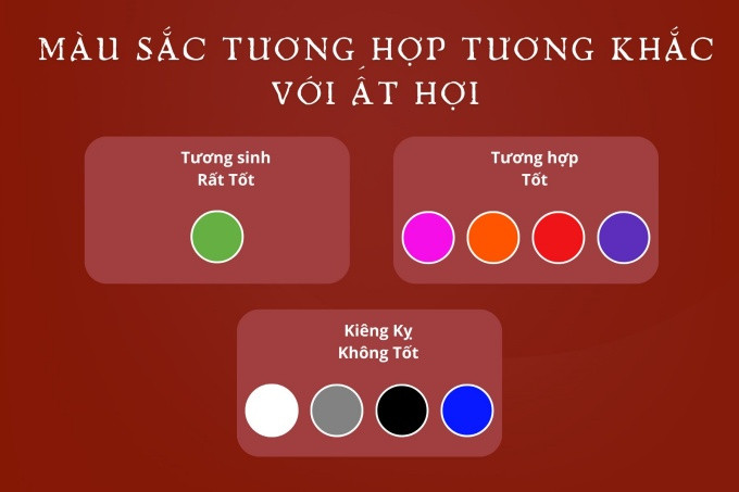 Màu sắc tương hợp và tương khắc với người tuổi Hợi 1995