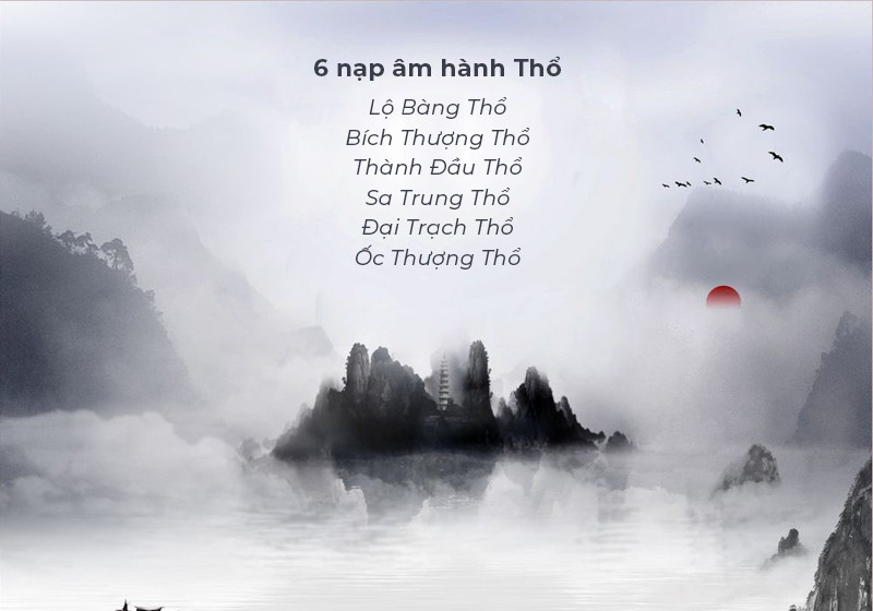 Minh họa về các nạp âm của hành Thổ trong phong thủy