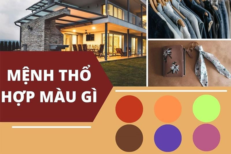 Sắc màu phong thủy hợp mệnh Thổ như đỏ, cam, hồng và vàng, nâu đất