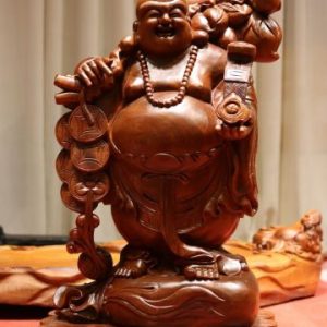 Tượng Phật Di Lặc Đứng Bao Tiền Gỗ Hương