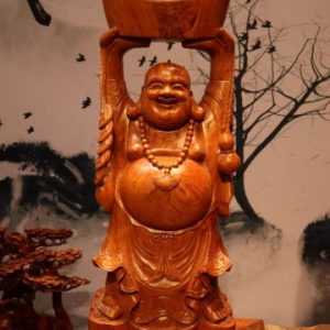 Tượng Di Lặc Dâng Vàng Gỗ Hương 80
