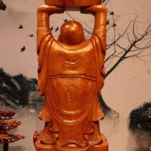 Tượng Di Lặc Dâng Vàng Gỗ Hương 80