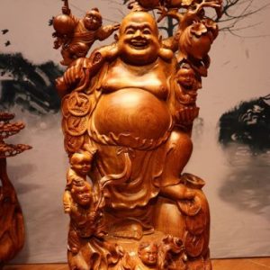 Tượng Di Lặc Ngũ Tiểu Vác Cành Đào