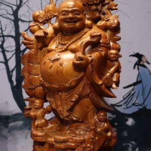 Tượng Phật Di Lặc Ngũ Tiểu Vác Cành Đào Cao 60