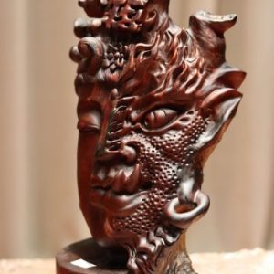 Diện Phật Thiện Ác Gỗ Trắc Đỏ Đen