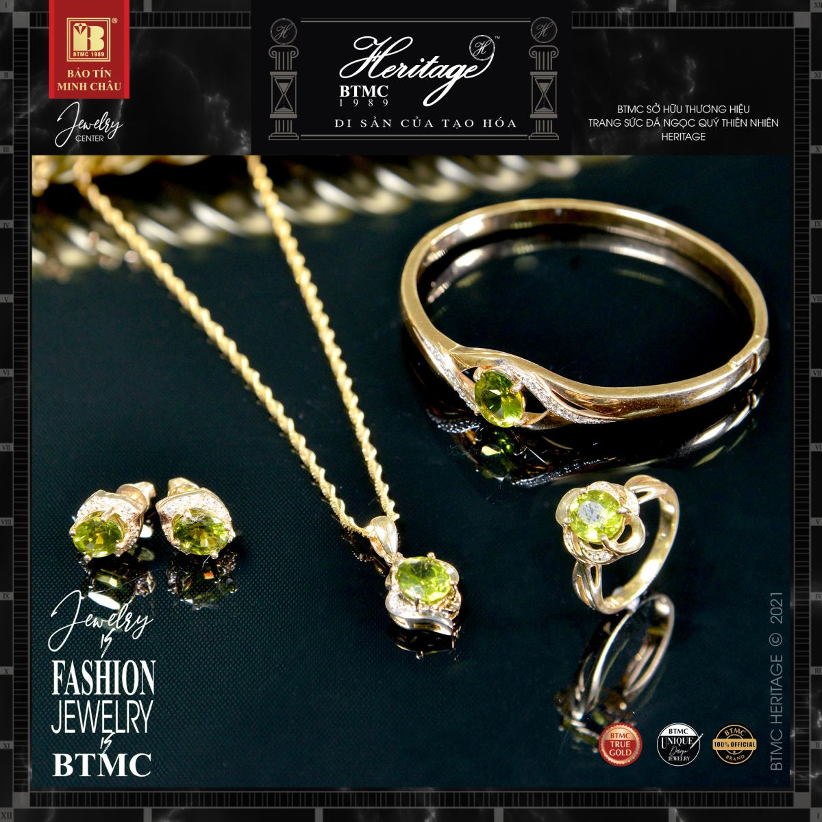 Trang sức Peridot mang lại may mắn