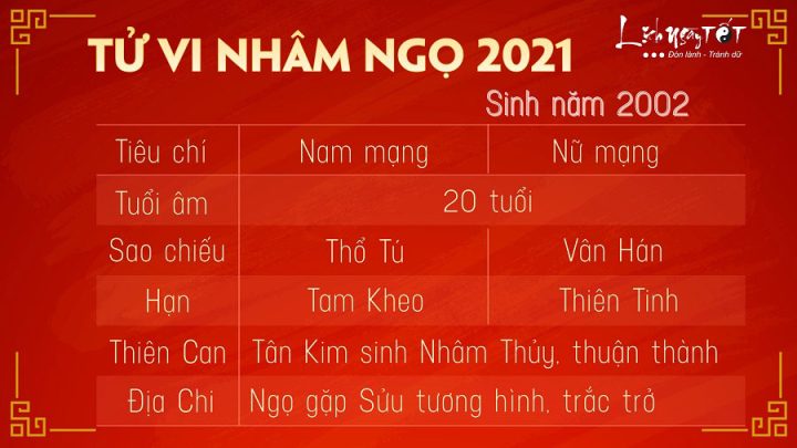 Tử vi 2002 năm 2021: Dự đoán vận hạn, tài lộc, tình duyên & học hành