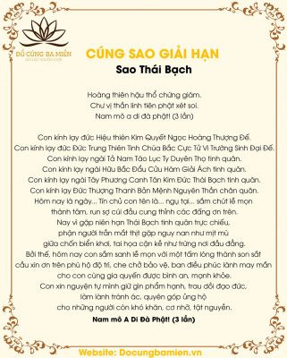 Văn khấn và lễ vật dành riêng cho Sao Thái Bạch