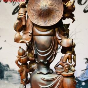 Di Lặc Ngũ Phúc Đứng Bao Tiền Gỗ Trắc