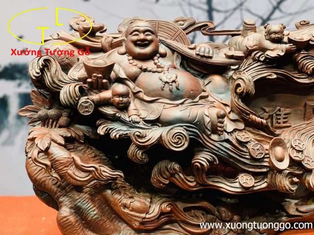 Di Lặc Ngũ Phúc Vác Gậy Như Ý Gỗ Trắc Di Lặc Ngũ Phúc Vác Gậy Như Ý Gỗ Trắc