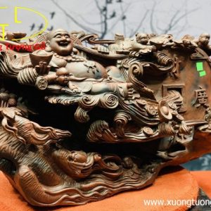 Di Lặc Ngũ Phúc Vác Gậy Như Ý Gỗ Trắc Di Lặc Ngũ Phúc Vác Gậy Như Ý Gỗ Trắc