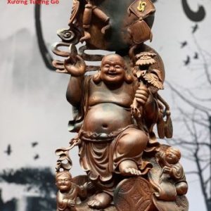 Di Lặc Tam Tiểu Đứng Núi Tiền Gỗ Trắc Di Lặc Tam Tiểu Đứng Núi Tiền Gỗ Trắc