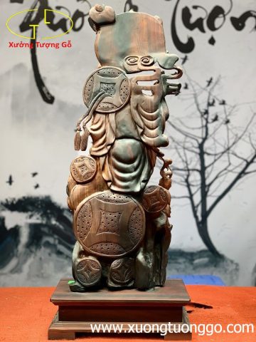 Di Lặc Tam Tiểu Đứng Núi Tiền Gỗ Trắc Di Lặc Tam Tiểu Đứng Núi Tiền Gỗ Trắc