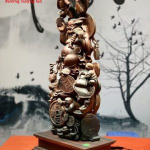 Di Lặc Tam Tiểu Đứng Núi Tiền Gỗ Trắc Di Lặc Tam Tiểu Đứng Núi Tiền Gỗ Trắc