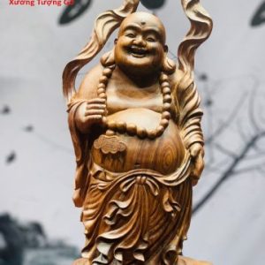 Di Lặc Đứng Hoa Gỗ Cẩm