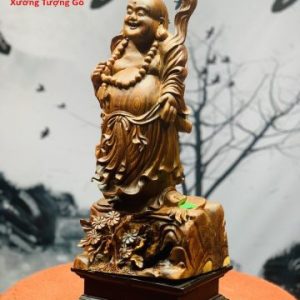 Di Lặc Đứng Hoa Gỗ Cẩm