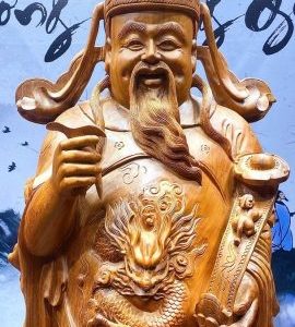 Tượng thần tài gỗ hương.