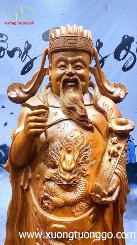 Tượng thần tài gỗ hương. Tượng thần tài gỗ hương.