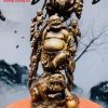 Di Lặc tam tiểu gánh hoa sen gỗ cẩm lai. Di Lặc tam tiểu gánh hoa sen gỗ cẩm lai.