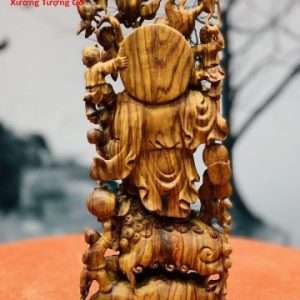 Di Lặc ngũ phúc gỗ sưa.