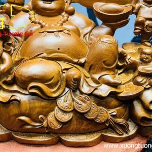Di lặc ngũ phúc ngồi chum gỗ hương. Di lặc ngũ phúc ngồi chum gỗ hương.