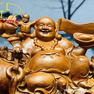 Di lặc ngũ phúc ngồi chum gỗ hương. Di lặc ngũ phúc ngồi chum gỗ hương.