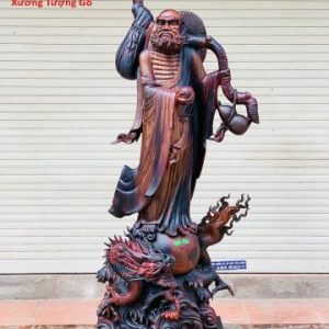 Đạt Ma hàm long gỗ trắc.