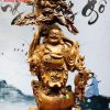 Di Lặc nhị tiểu gánh gậy như ý đứng tùng gỗ hương ta.