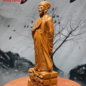 Tượng Khổng Minh gỗ hương.
