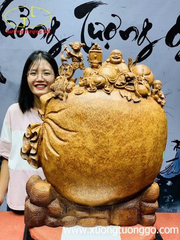 Di Lặc Tam Tiểu Gỗ Nu Ngọc Am Di Lặc Tam Tiểu Gỗ Nu Ngọc Am